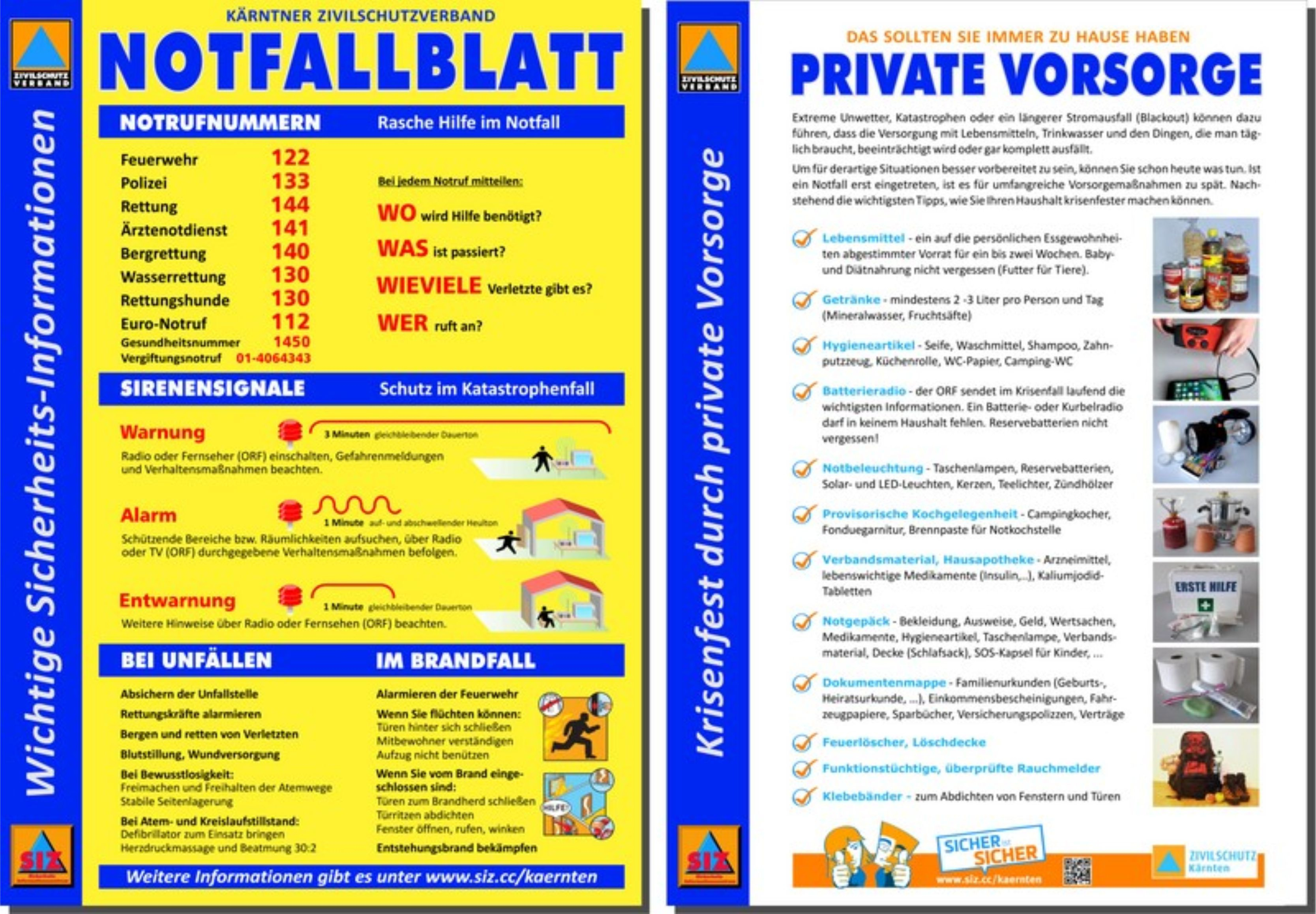 Notfallblatt ©ZSV